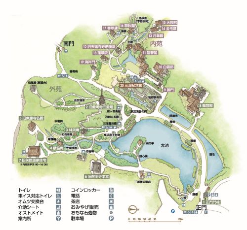 三渓園 園内マップ